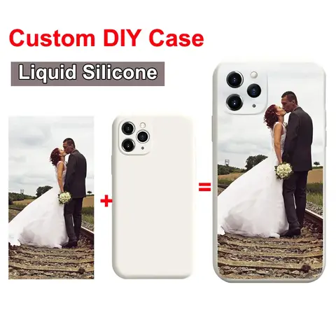 DIY Case for iPhone 17 16 15 14 13 12 Pro Max Mini 11 XS XR X 7 8 Plus Custom Photo Liquid Silicone Flannel Lining Matte Cover
