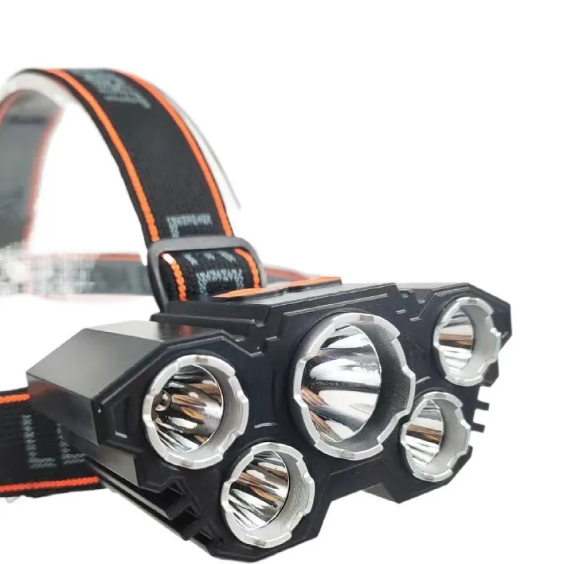 Portable USB Charging 5LED Diving Flashlight for Night Fishing Long-Range Floodlight with Waterproof Feature IP44 Rating
