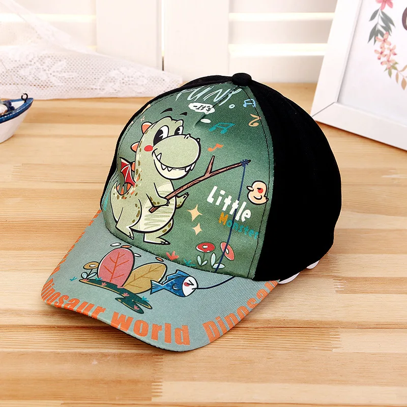 Unicorn Baseball Caps Digger Dinosaur Print Peaked Hat Boys Girls Cute Cartoon Sun Protection Sun Hats For Kids 3-8 Years