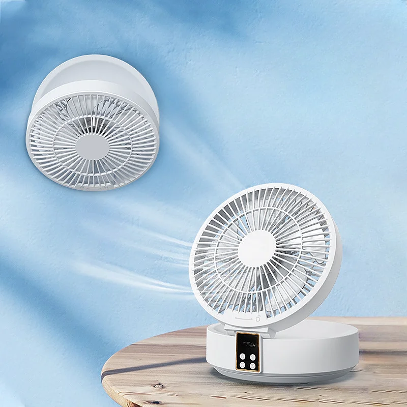 Ventilador dobrável sem fio montado na parede com circulador rumoroso de mesa