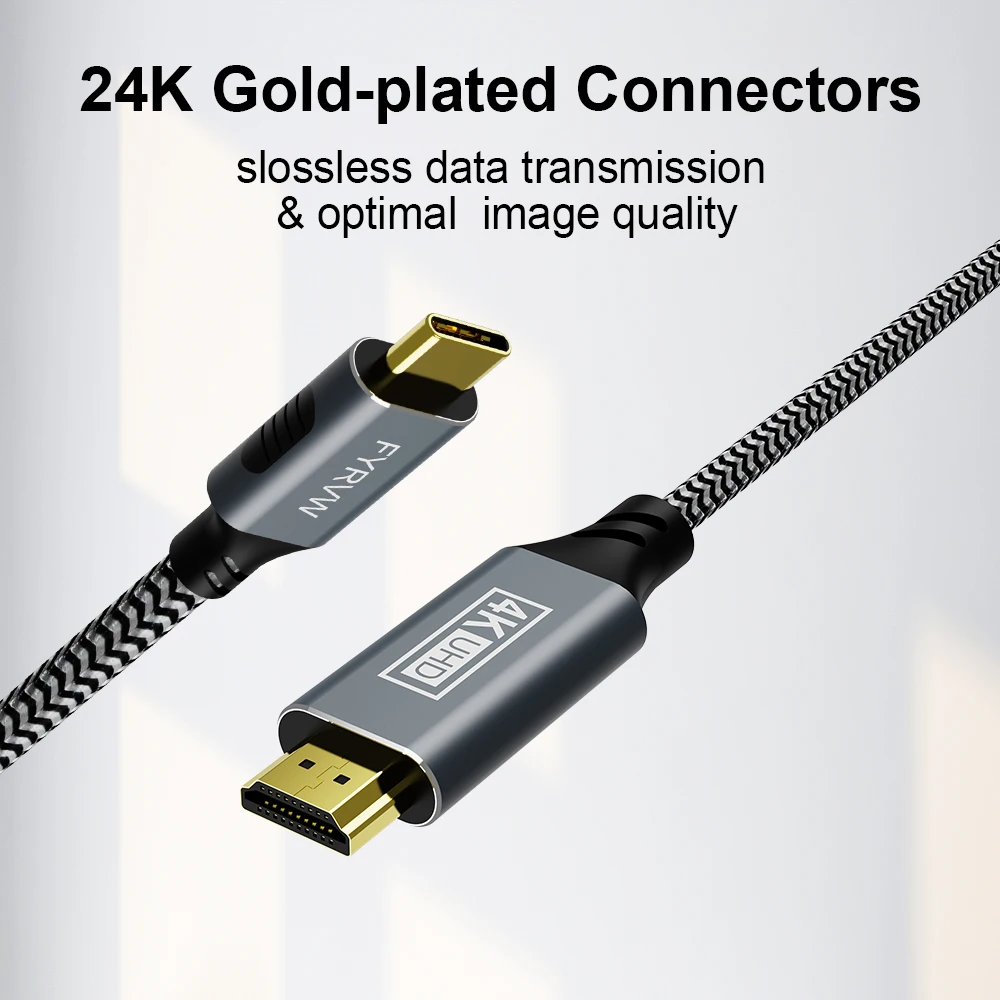 Kabel USB C do HDMI kompatybilny z 4K typ C do HDMI-kompatybilny dla MacBook Pro Air iPad Pro Samsung TV kabel iPhone15 do 4K HDTV