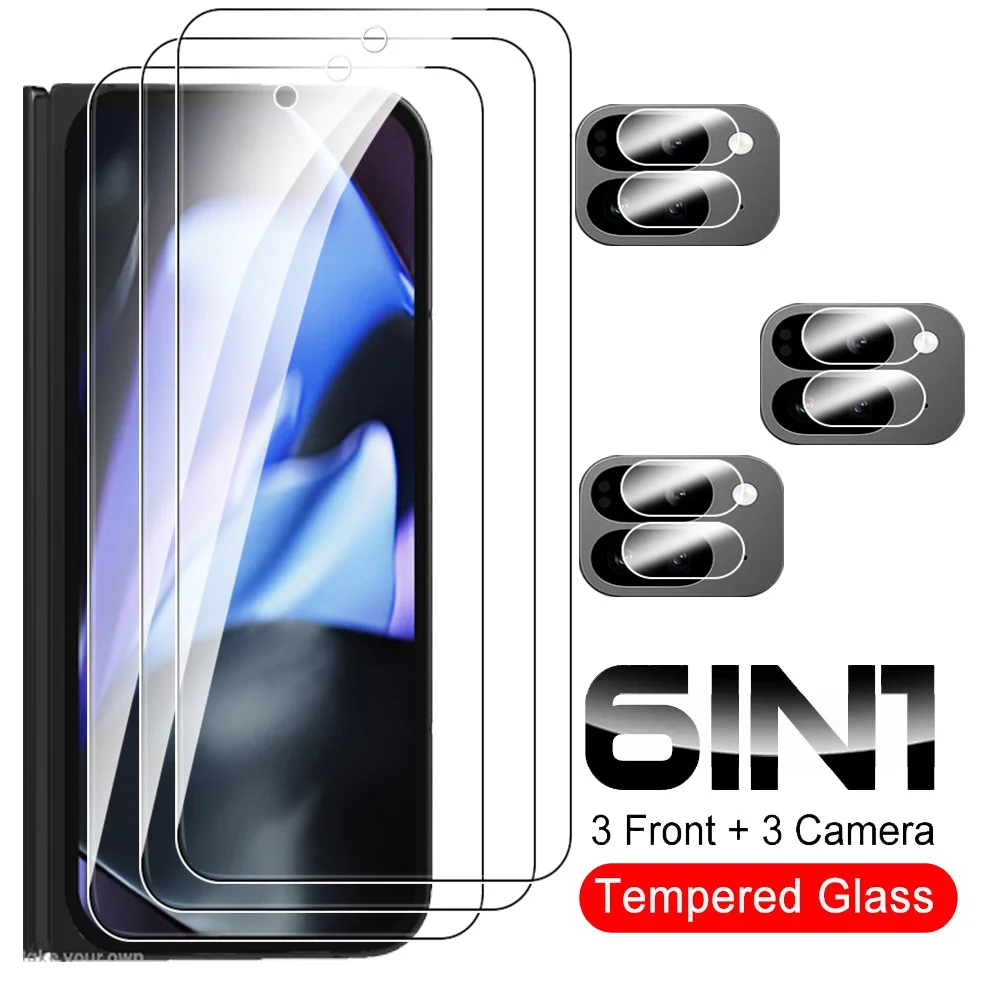 6In1 Lens Film Tempered Glass For Google Pixel 9 Pro Fold Protective Glass Screen Protector Pixel9Pro Fold 9ProFold Protect Film