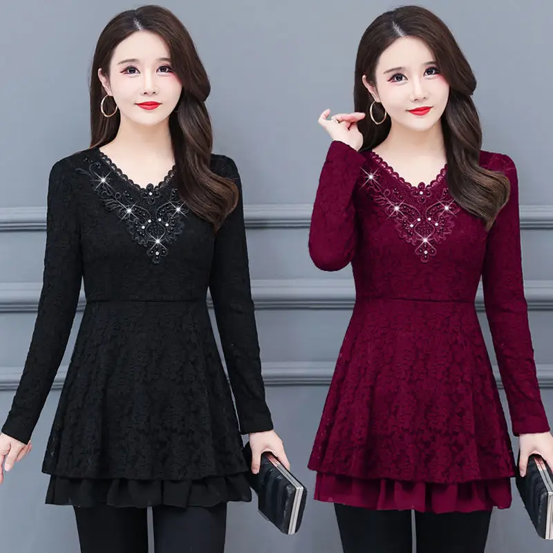 

Woman Vintage Floral Chiffon Shirt Female V-neck Loose Tops Long Sleeve Jacket Blouse Ladies Lace Print Shirt Tops Clothing G199