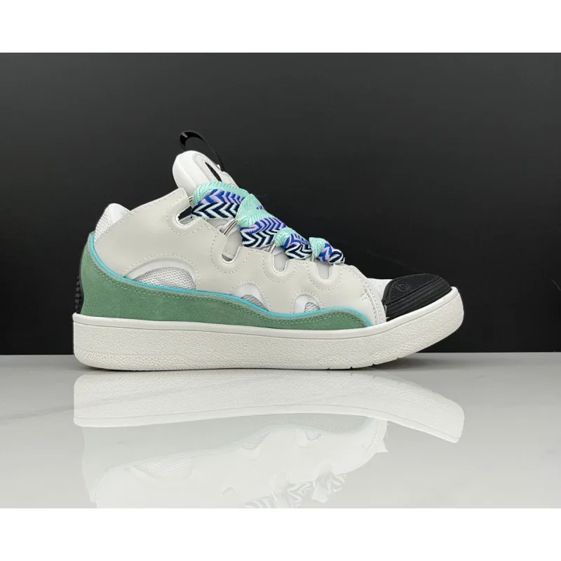 Leren sport- en vrijetijdsschoenen met veters voor heren en dames, retro boardschoenen, nieuwe papa-schoenen