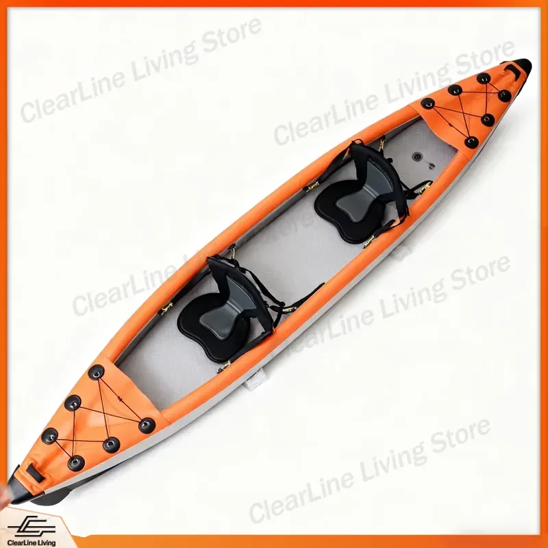 Portable Inflatable Kayak 2 Person Foldable Durable Travel Water Adventure Fishing Boat Lightweight Canoe for Adults Outdoor