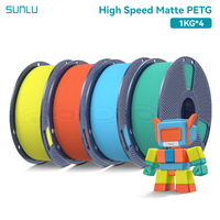 SUNLU High Speed Matte PETG 3D Printer Filament  4KG 1KG/Roll 175MM Tolerances +/-0.02MM Filament 600mm/s Printing EU / US /RU