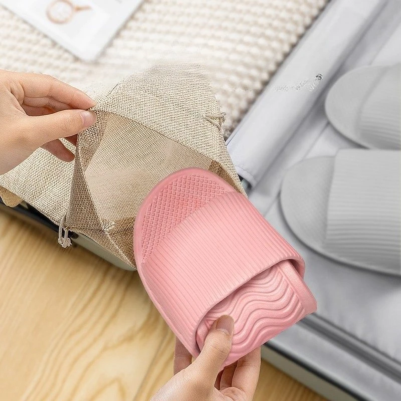 Foldable Travel Slippers for Women Men Portable Hotel Bathroom Slides Non Slip Disposable Soft Sole Unisex Couple House Shoes