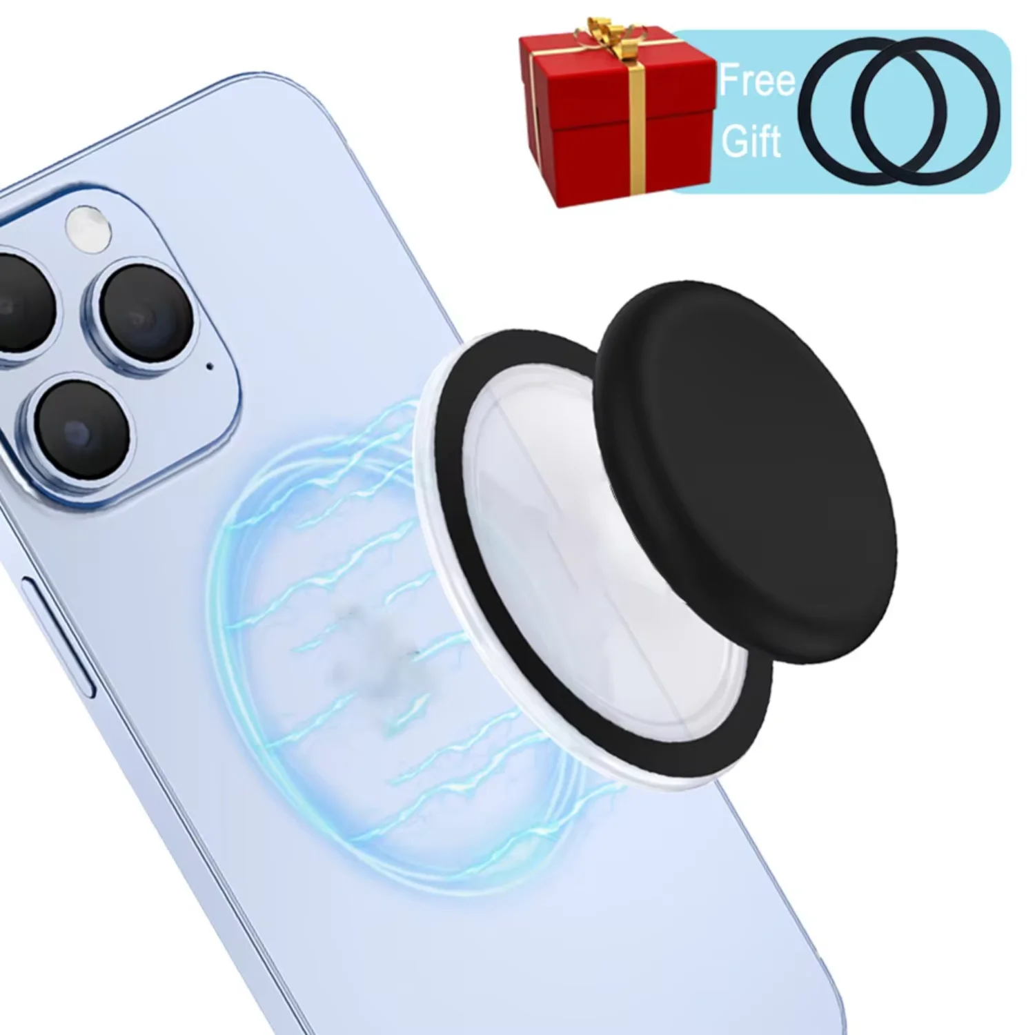 

맥세이프 접이식 휴대폰 그립 거치대 소켓 지지대 톡, 아이폰 맥 세이프 링 핑거 확장 스탠드