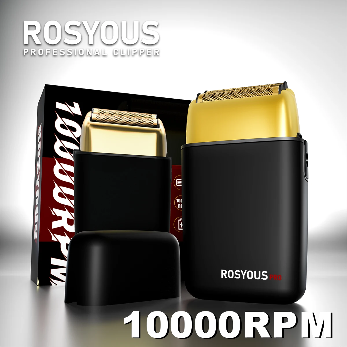 ROSYOUS RS620 tondeuse à cheveux professionnelle rasoir électrique pour hommes Double feuille 10000 tr/min Interface USB 800 mAh salon de coiffure