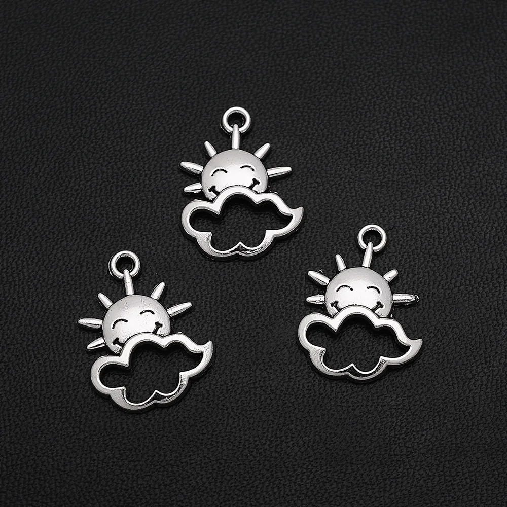 

30pcs/lot--16x20mm Sun Cloud Charms Clear Weather Pendants For Diy Jewelry Making Supplies Accessories Wholesale Bulk Items