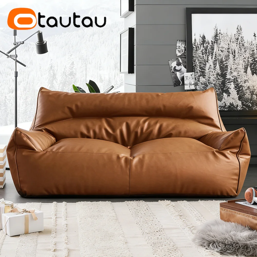 OTAUTAU Faux Leather Bean Bag Cover 1-2 Seat Couch Armchair Pouf Beanbag Cover SF433【No Filler!Need Buy Filler Yourself !】 view 6