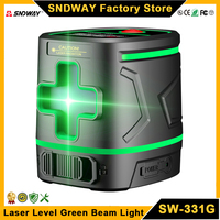 SNDWAY SW-331G Laser Level Meter 2 Lines Green Beam Cross Laser Level Vertical Horizontal Green Light Laser Level Tool