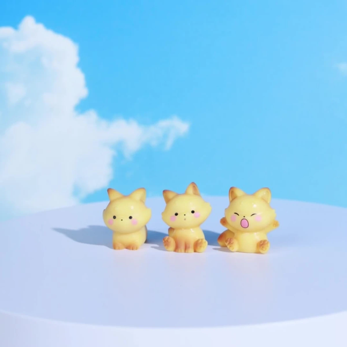 6PCS Micro landscape cute little fox resin DIY craft decoration ornaments for home and car, high-end sense, niche/2026