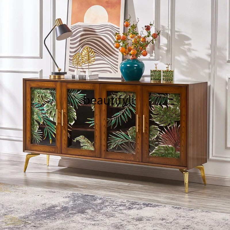 Colorful Furniture Personalized Art Sideboard Four-Door Dustproof Glass Cabinet High-End Entryway