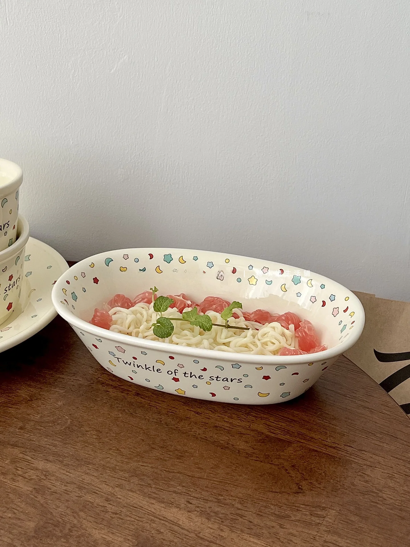  Style Ceramic Salad Bowl Korean Style Fruit Bowl Small Size High End Dinnerware Sugar Miss Ins Style Home Use Bowl