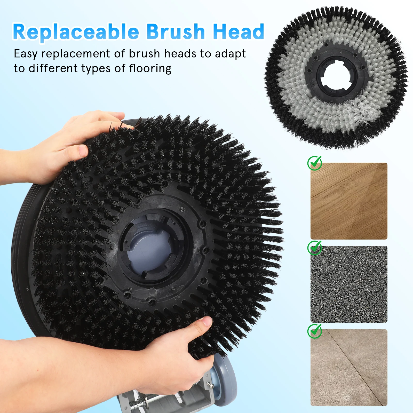

Heavy Duty Floor Cleaner Polisher with 2 Wheels, Commercial Floor Scrubber Machine, Low Speed Floor Machine-Carpet Cleaner for Hardwood Tile And Commercial Spaces All Floor Surfaces