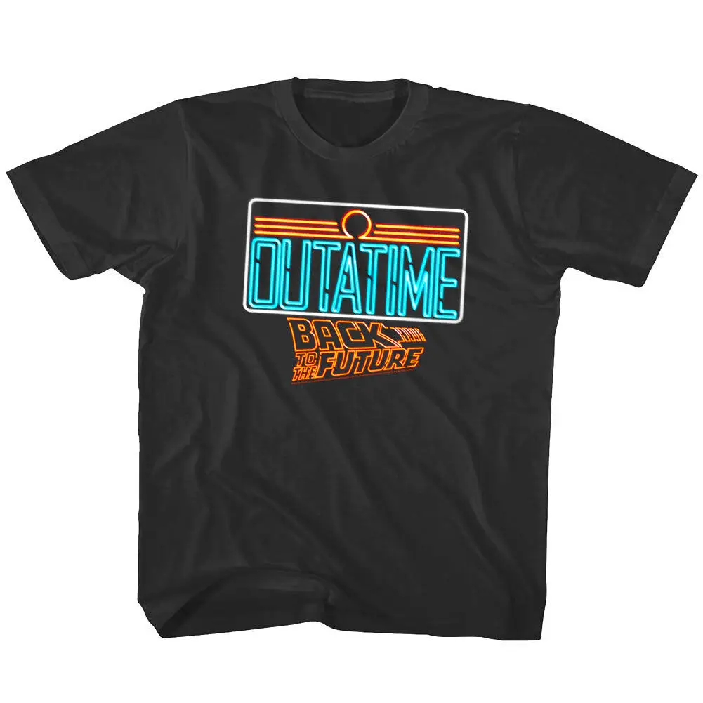 Back to The Future Neon OUTATIME License Plate Kids T Shirt Tag Boy Girl Toddler