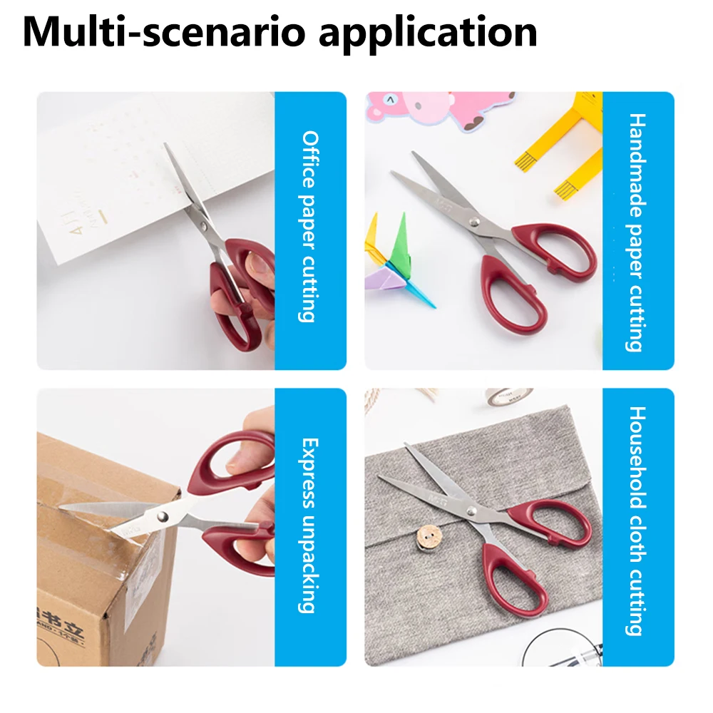 M & G القرطاسية 160/210 مللي متر مقص طرف مستدير مقص صغير متوسط كبير اليدوية ورقة مقص اللوازم المكتبية المنزلية أحمر/أسود