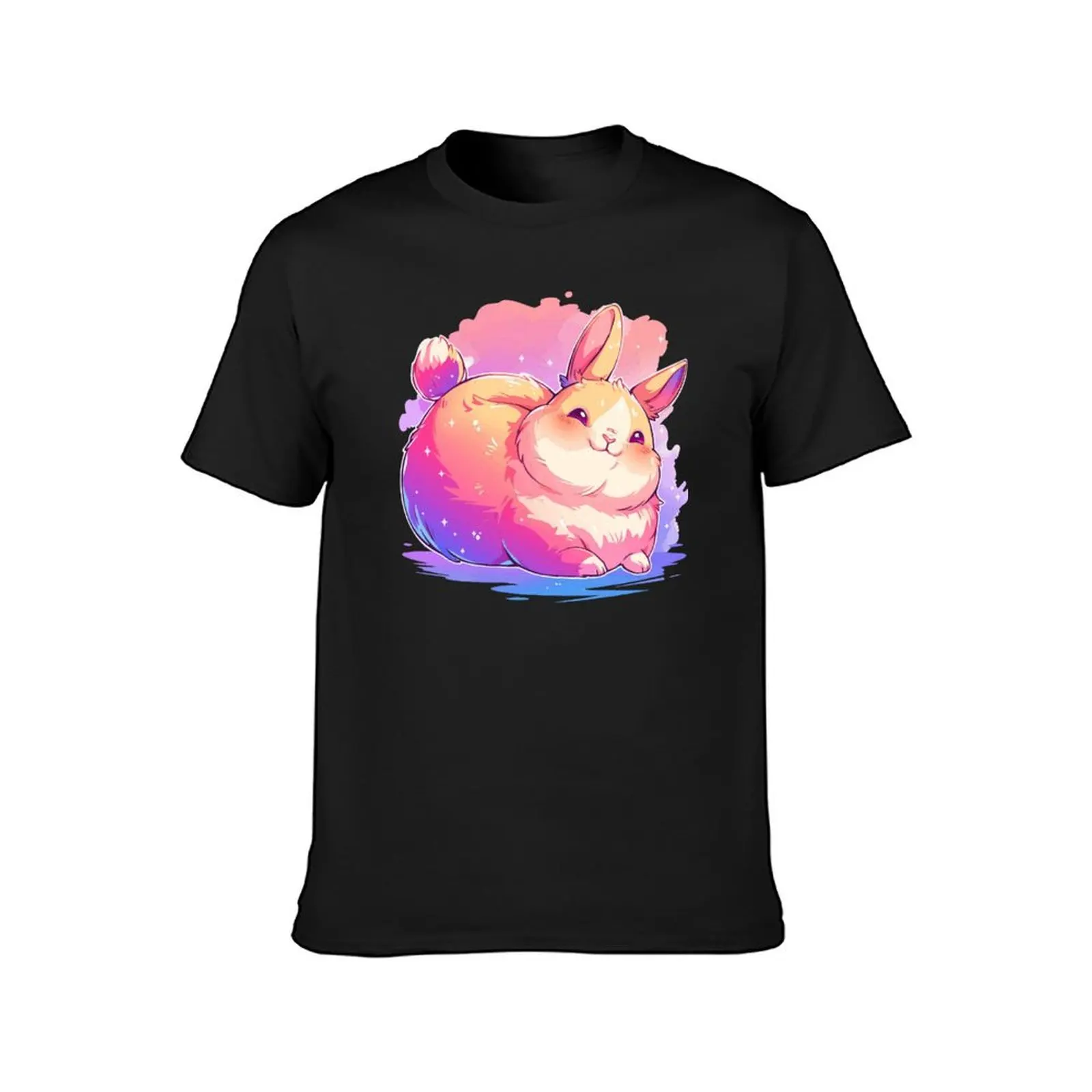 Happy chubby bunny with vivid colors T-Shirt tees sublime animal prinfor boys Men's t-shirt