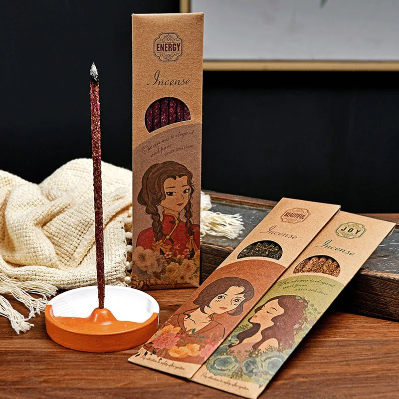 Varillas de Incienso de Sándalo Natural Argentino Hechas a Mano, 6 Piezas/Bolsa, 20 cm, Aromas de Lavanda y Rosa para Fragancia del Hogar
