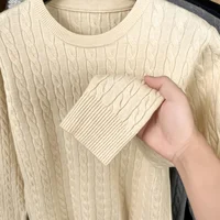 Hot High-End Luxury Man Long-Sleeved Knitwear Round Neck No Pilling No Fading Embroidery Spring New Sweater Leisure MensClothing - Image 3