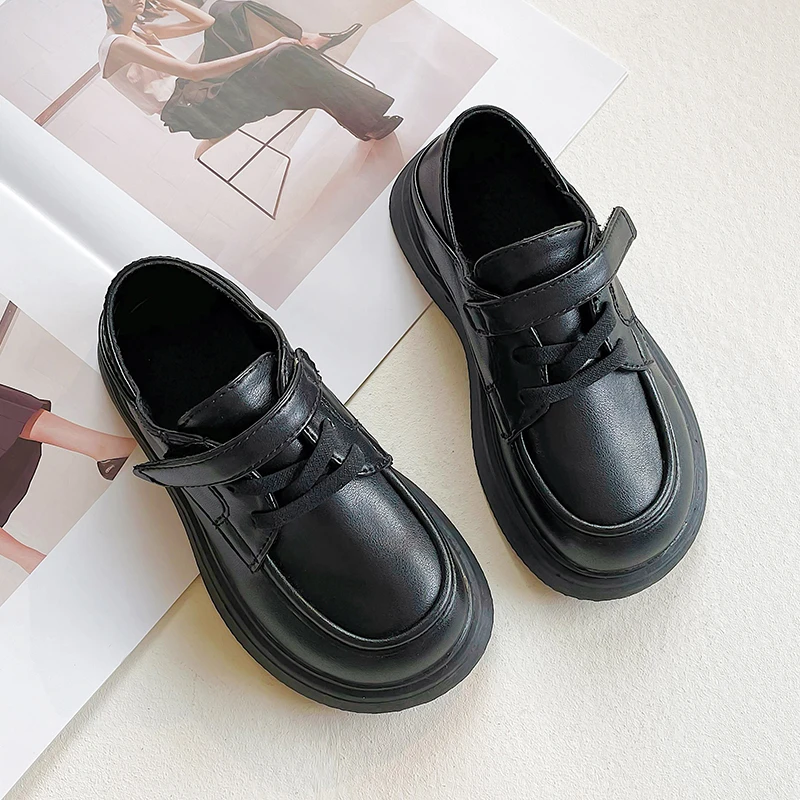 Little Girl Leather Shoes Matte PU Kids Black Shoes for Boys Fashion Causal School Performance Children's Flats Simple Versatile