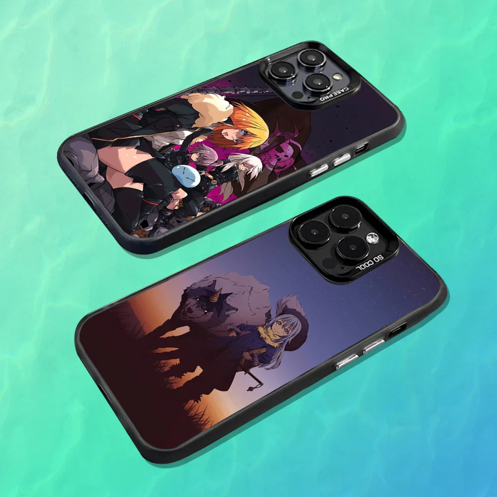 

S-Slime Animation T-Tempest Phone Case For iPhone 16,15,14,13,12,11,Mini,Pro,MAX Black Matte Shockproof Cover