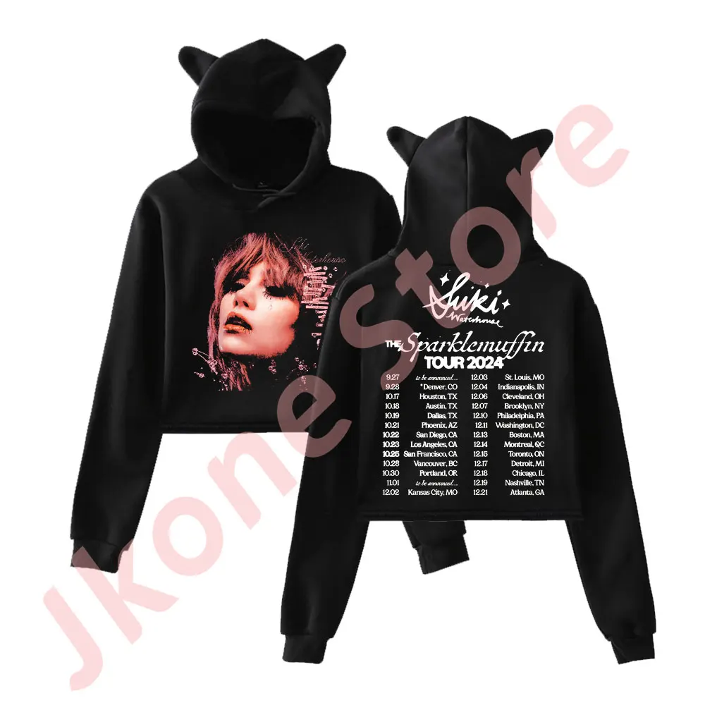 

Suki Waterhouse The Sparklemuffin Tour Merch пуловер женская толстовка с кошачьими ушками топ с длинными рукавами женская одежда