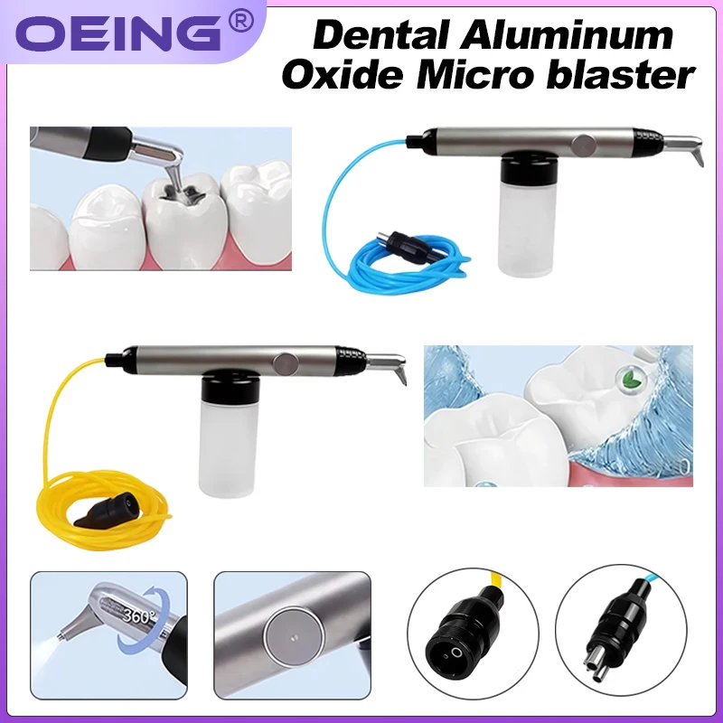 Dental Aluminum Oxide Stainless Steel Sandblasting Gun Multi-Functional Pneumatic Spray Gun Restoration and Cleaning of Brackets