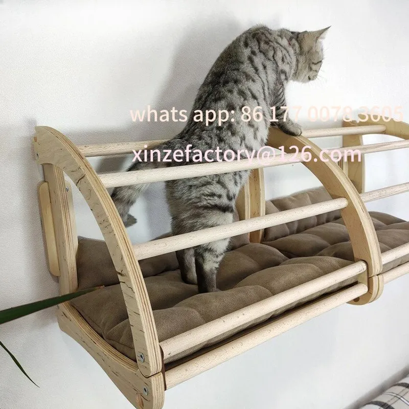 

Customizable cat nest hanging wooden wall-mounted climbing frame cat nest integrated wall large size