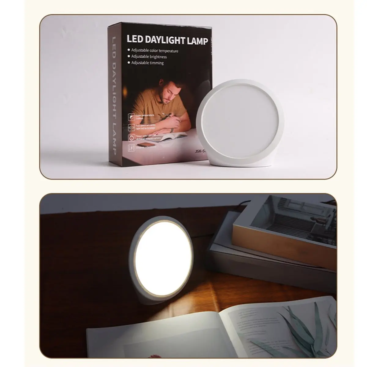 AA86 SAD Lamp Light Therapy Lamp 10000LUX Stepless Brightness 3000-6500K Color Temperature Smart Timer Happy Sunlight Lamp