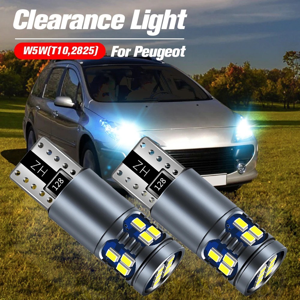 2x LED Clearance Light W5W T10 For Peugeot 1007 107 206 207 306 307 CC SW 4007 4008 407 508 607 807 Bipper Tepee Expert Partner