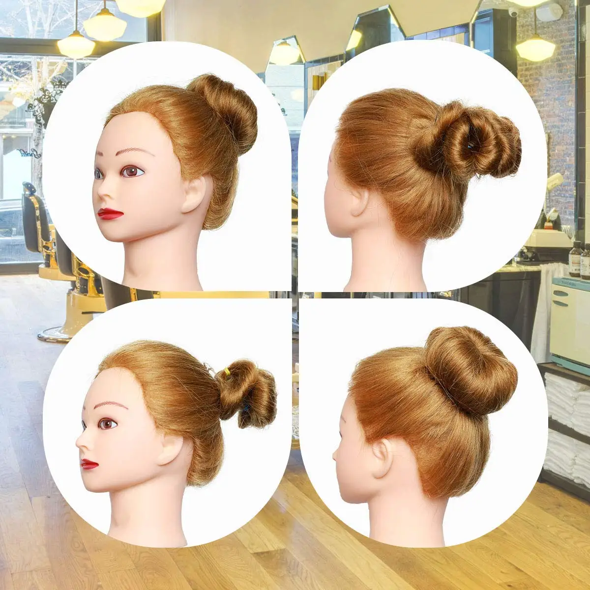 Professional Cosmetology Mannequin Head with Real Human Hair, Adjustable Clamp & Braid Set for Styling Practice