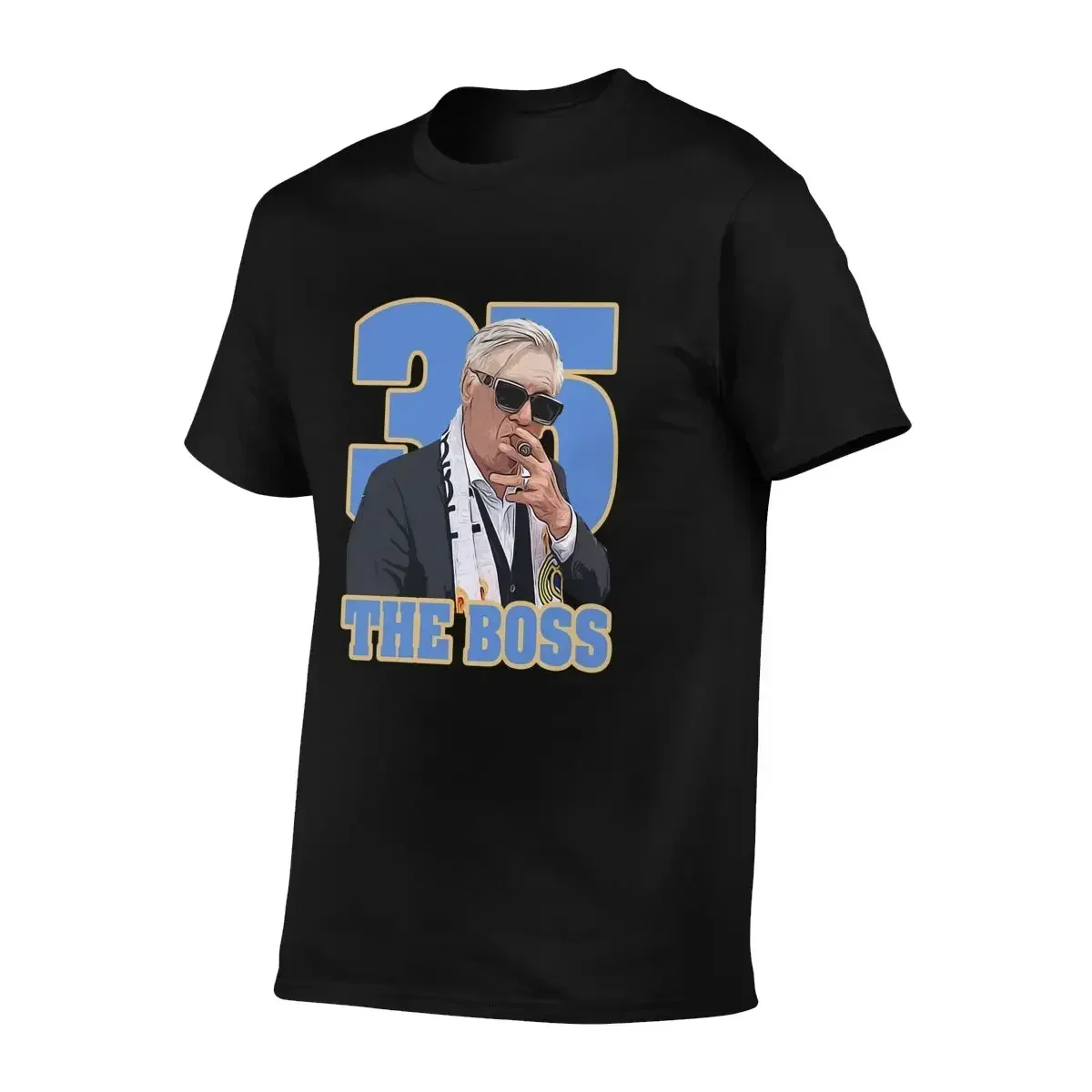 2024 NEW Carlo Ancelotti Smokes Cigar Carlo The Boosss Champioonnnss 35 Classic T-shirt Tee Shirt Daily Splicing