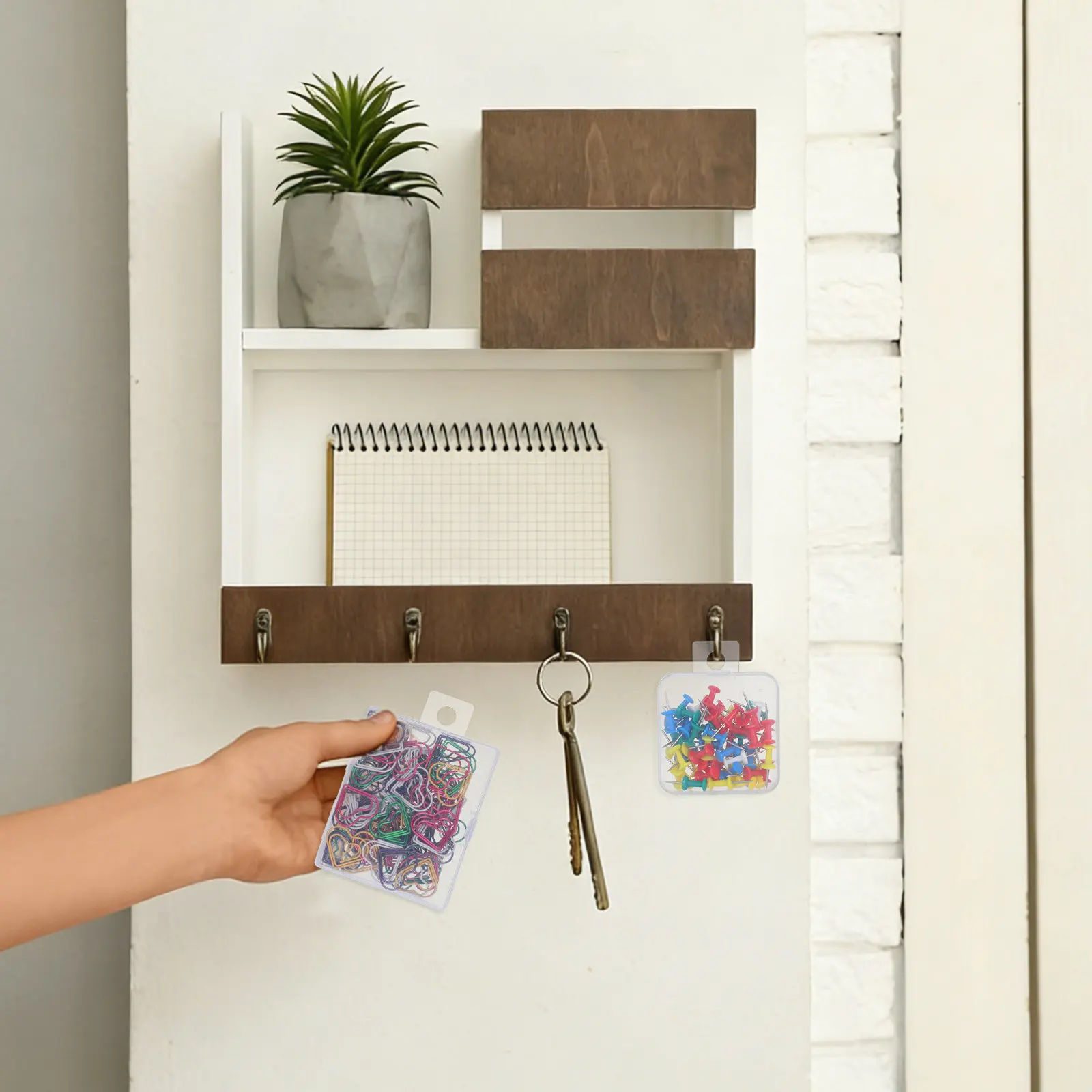 Self Adhesive Round Hole Hooks 500 Pieces Clear PVC Hanging Tabs Strong Sticky Retail Display Home Office