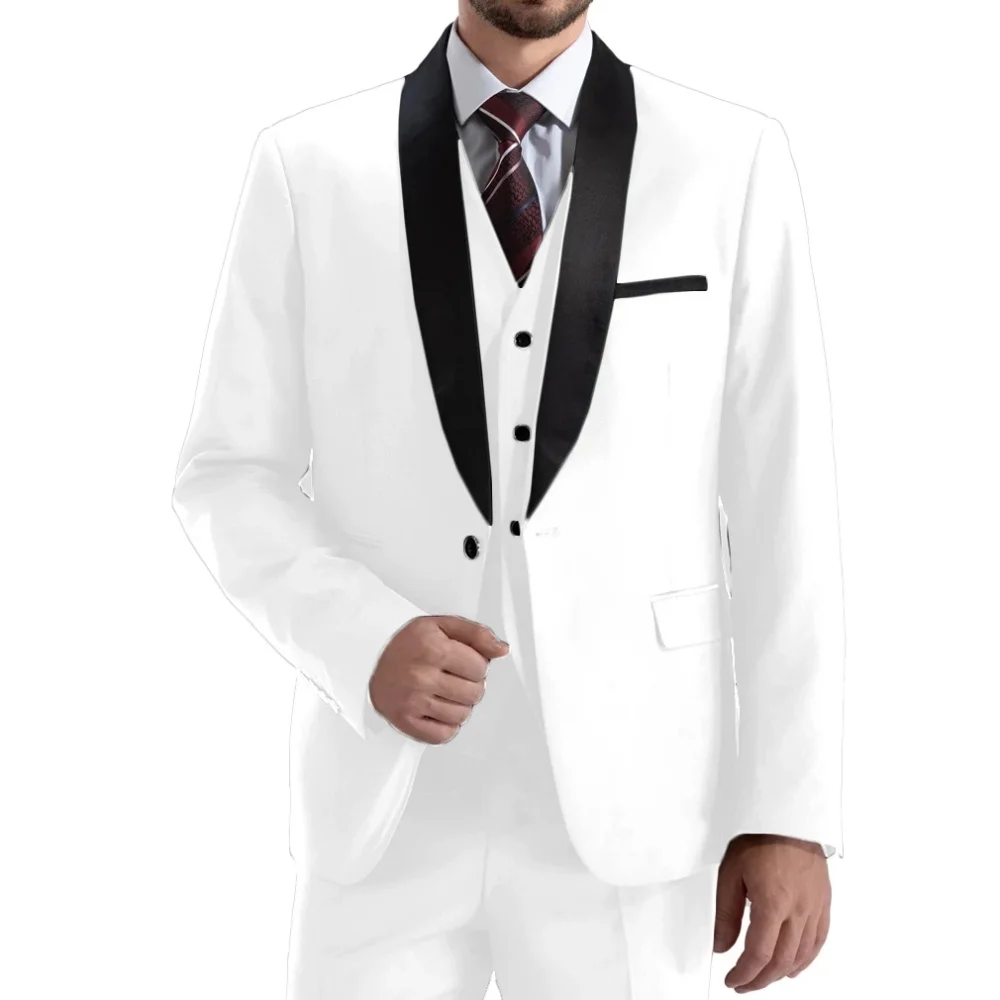 Ensemble 3 pièces Slim Fit Style Gentleman, costume d'affaires formel pour garçons d'honneur, beau marié, meilleur homme