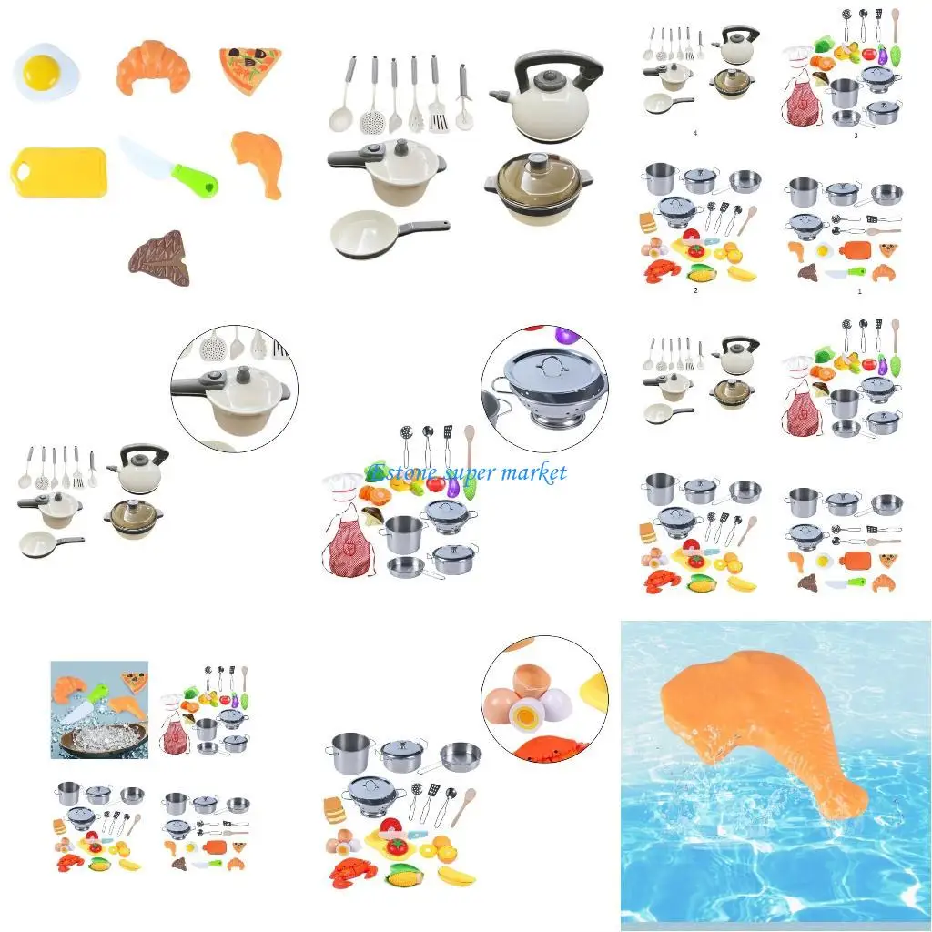 

090B наборы детской посуды, набор для ролевых игр, металлическая посуда для фруктов, игрушка, кулинарный набор, образовательный
