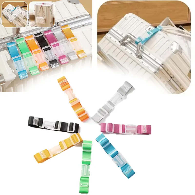

Colorful Adjustable Baggage Nylon Straps Baggage Belt Security Bag Buckle Button Aircraft Supplies Travel Luggage Accessories