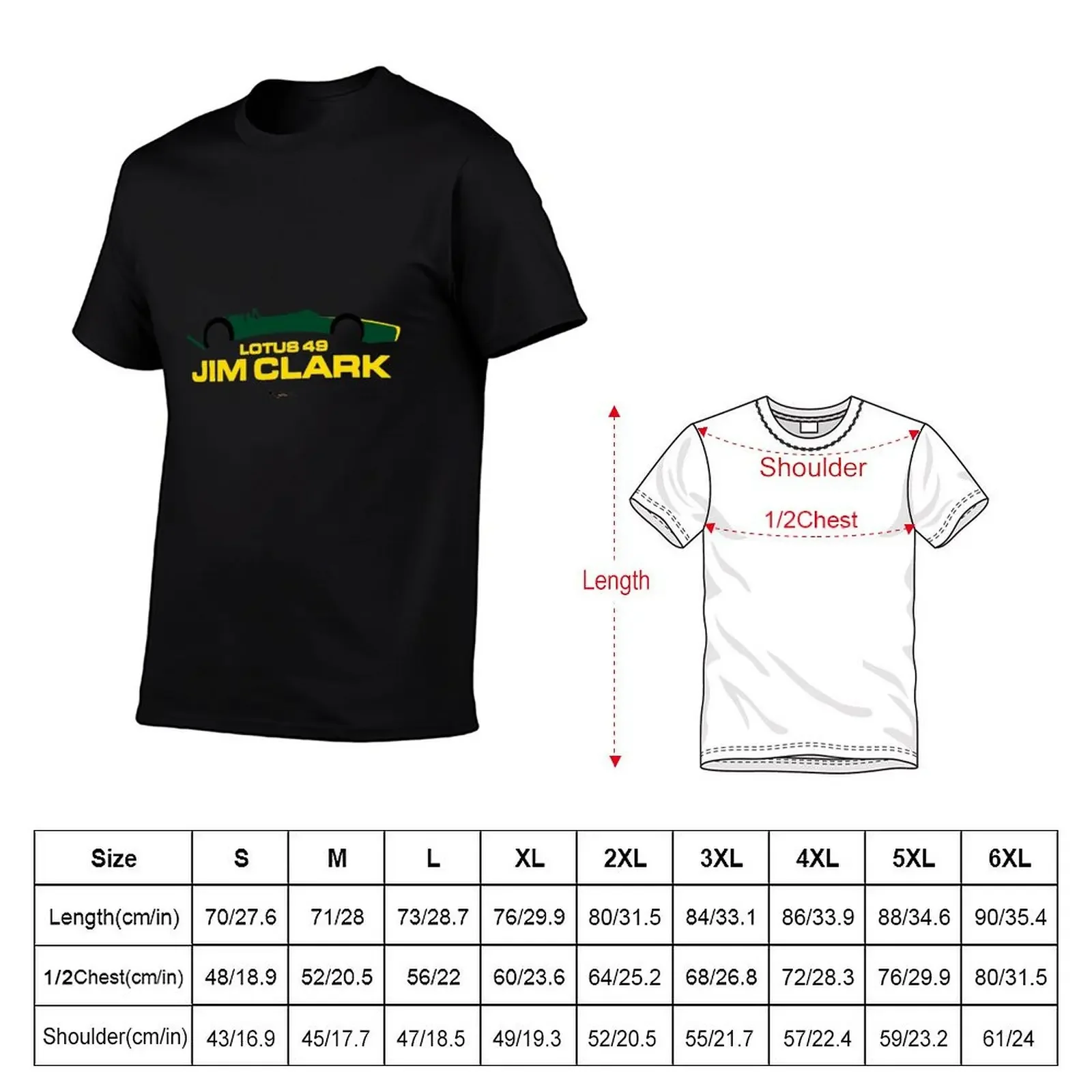 Jim Clark - Lotus 49 Cutout For Dark shirts T-Shirt designer shirts anime clothes new edition mens graphic t-shirts big and tall