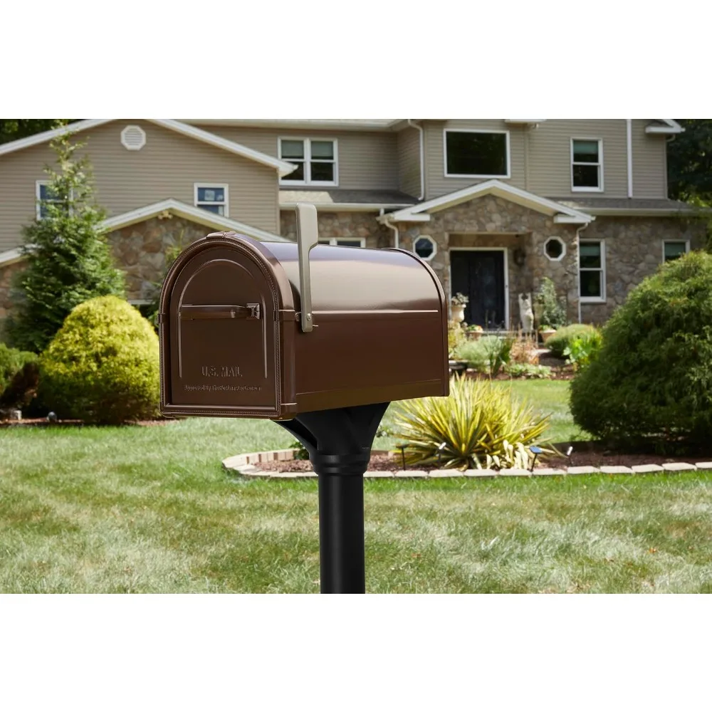 Mailboxes Hillsborough Galvanized Steel Post Mount Mailbox, Compatibility Code J, 5593C-CG-10, Copper, Large Capacity