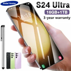 Original Mobile Phones S24 Ultra 6.8 HD Screen SmartPhone 16G+1T 5G Dual Sim Celulares Android Unlocked 72MP 6800mAh Cell Phone