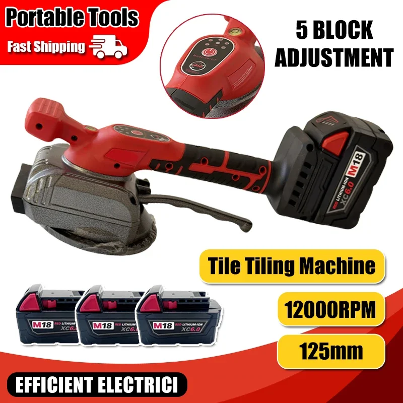 

Новая электрическая машина для укладки плитки с 5 скоростями, вибрационный инструмент для пола, камера для крепления плитки, совместимая с аккумулятором Milwaukee 18V