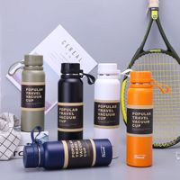 Travel Sports Thermos Water Bottle Stainless Steel Double Wall 750ml 1000ml Lift Ring Vacuum Flask Bottle