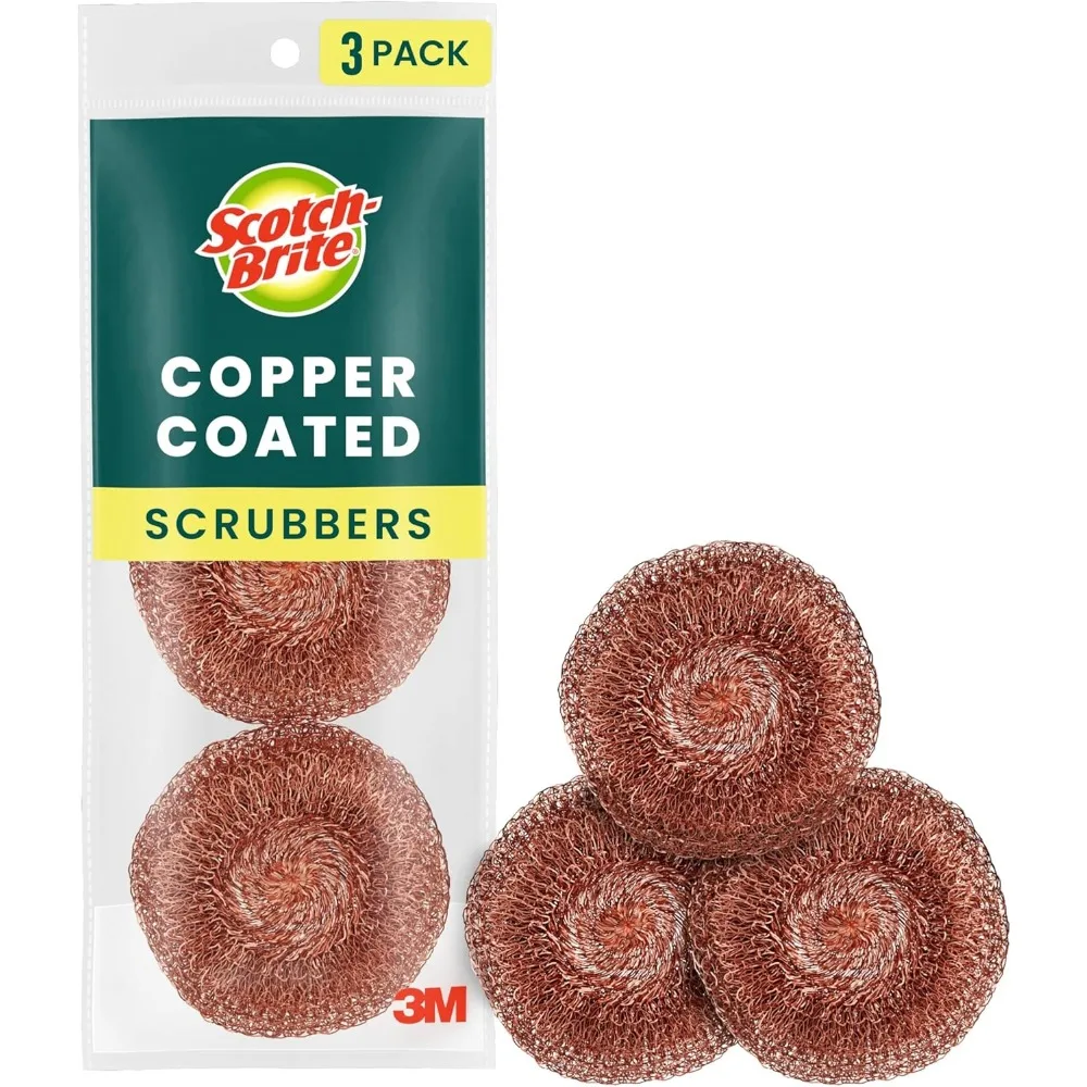 

Copper Coated Scrub Pads for Tough Baked On Messes Pack of Three