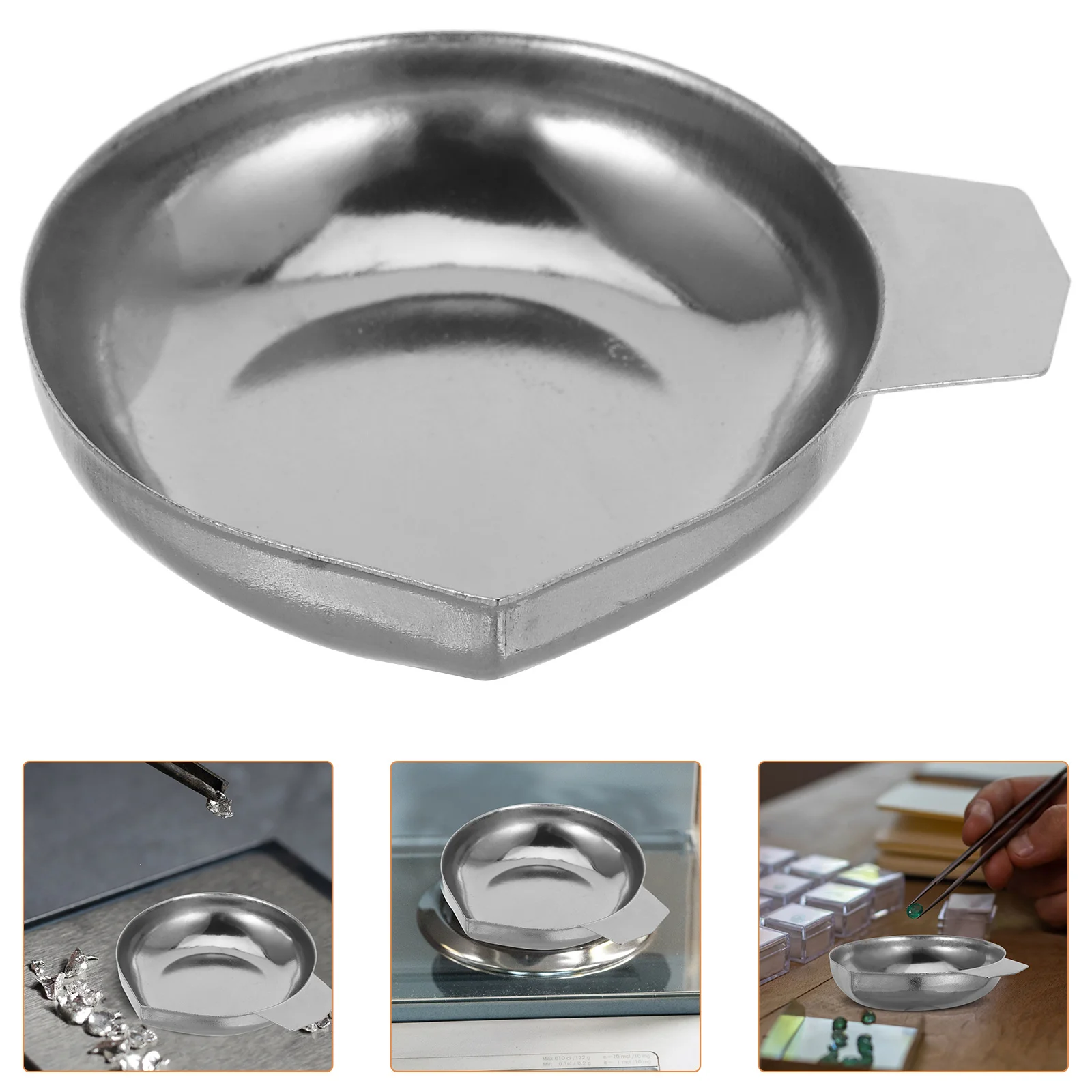 

Mini Weighing Pans Set Stainless Steel Electronic Scale Tray for Jewelry Powder Lab