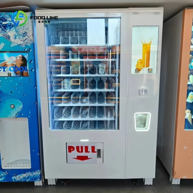Customized Cheap Can Packing Smoothie Cup Frozen Fresh Fruit Milk Smoothie Vending Machine with Elevator