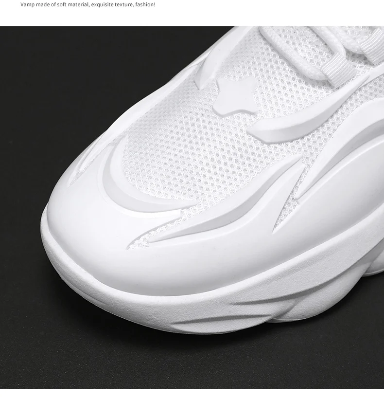 Men's Breathable Mesh Running Trainers With Durable Thick Sole_voghion.com