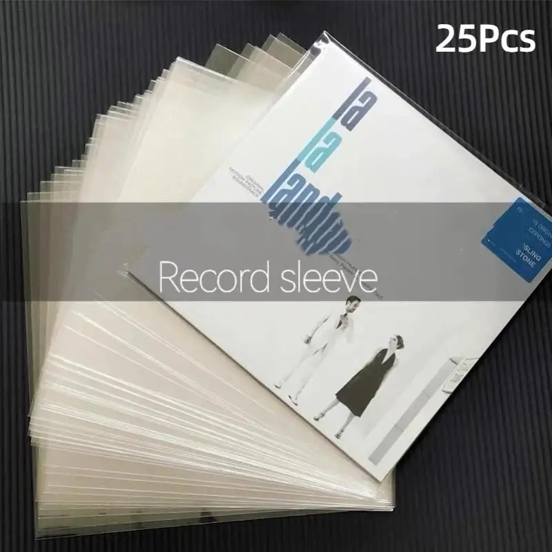 25PCS 12Inch Premium Vinyl Record Outer Sleeves 33T,Protective Storage LPs & Album Cover,No-Seal Design For Easy Access