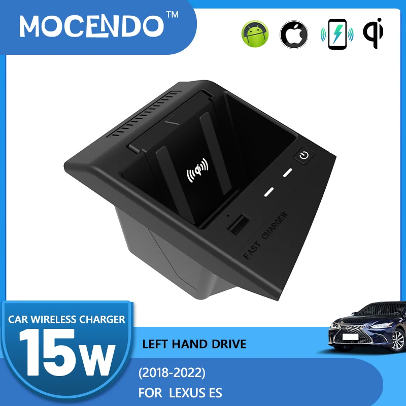 Para Lexus ES ES350 ES200 ES260 ES300H 2018-2022 cargador inalámbrico de coche soporte de placa de carga rápida adaptador de cargador de coche