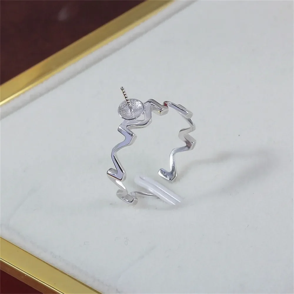 Solid S925 Sterling Silver Pearl Ring Settings Findings & Accessories  for Jewelry Making Bulk Wholesale Craft Supplies No Pearl